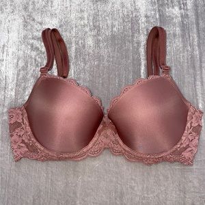 Victoria’s Secret Dream Angels Lightly Lined Lace Demi Bra Rose 32D